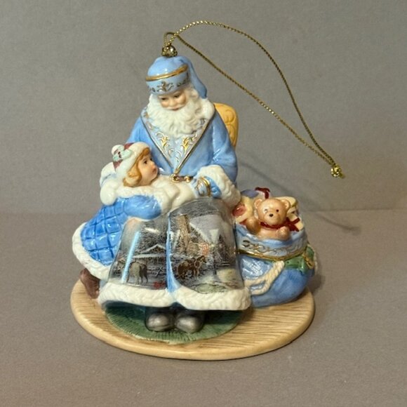 Vintage Thomas Kinkade Christmas Ornament Bradford Porcelain Santa Spirit Wonder - Picture 1 of 4